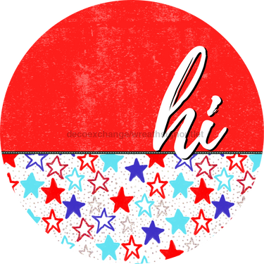 Patriotic Door Hanger Hi Dco - 01536 - Dh 18’ Round Wood